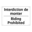 Interdiction de monter - Riding Prohibited