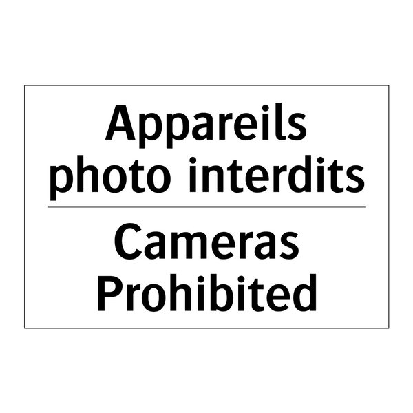 Appareils photo interdits - Cameras Prohibited
