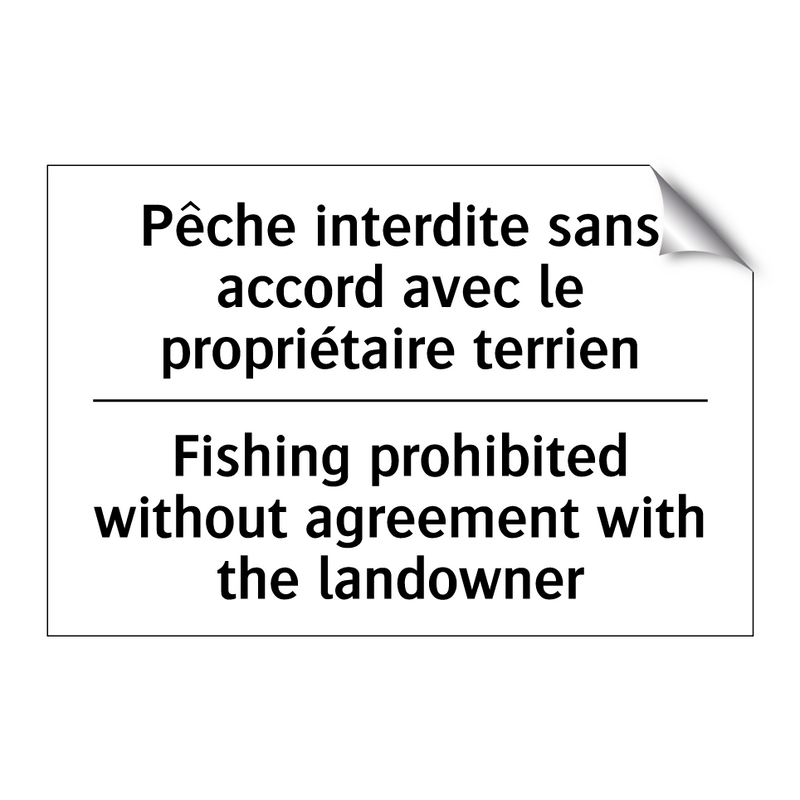 Pêche interdite sans accord avec  /.../ - Fishing prohibited without agreement  /.../