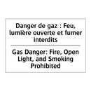 Danger de gaz : Feu, lumière ouverte  /.../ - Gas Danger: Fire, Open Light,  /.../
