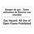 Danger de gaz : Toute utilisation  /.../ - Gas Hazard: All Use of Open Flame  /.../