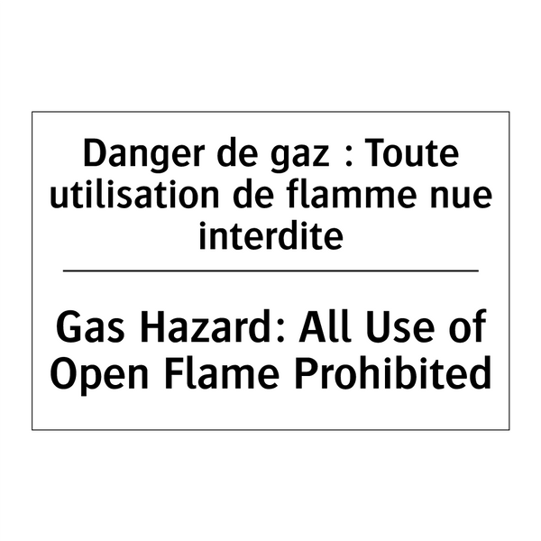 Danger de gaz : Toute utilisation  /.../ - Gas Hazard: All Use of Open Flame  /.../