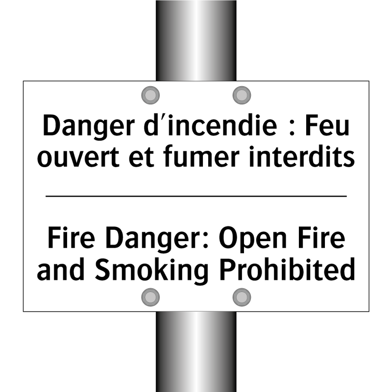 Danger d'incendie : Feu ouvert  /.../ - Fire Danger: Open Fire and Smoking  /.../