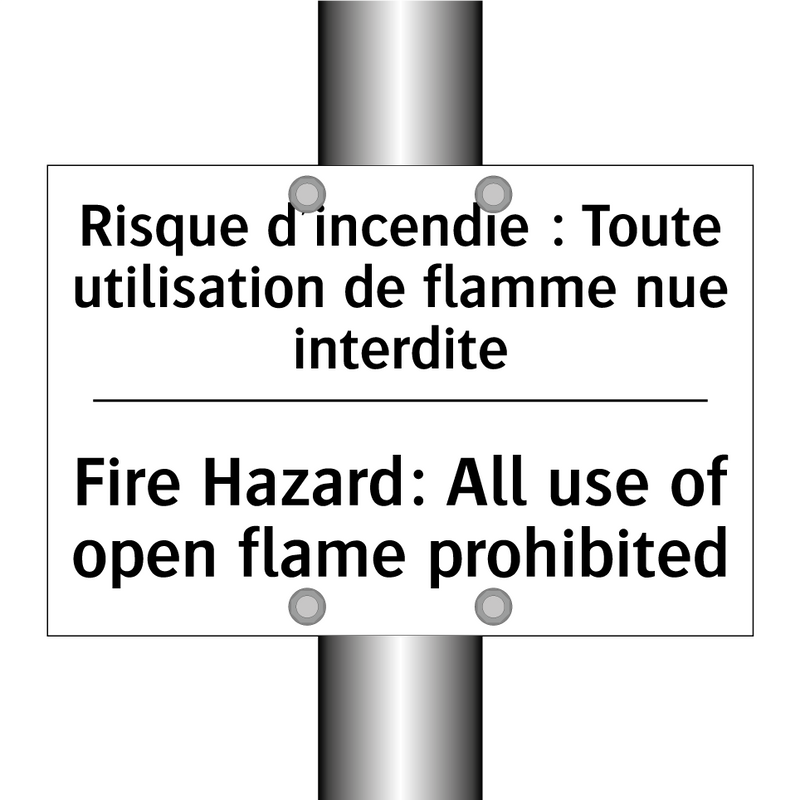 Risque d'incendie : Toute utilisation  /.../ - Fire Hazard: All use of open flame  /.../