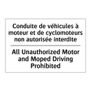 Conduite de véhicules à moteur  /.../ - All Unauthorized Motor and Moped  /.../