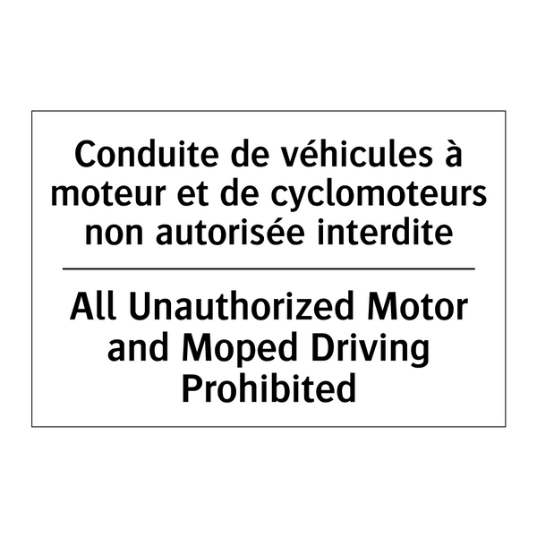 Conduite de véhicules à moteur  /.../ - All Unauthorized Motor and Moped  /.../