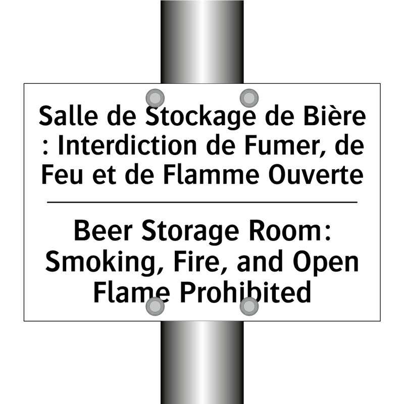 Salle de Stockage de Bière : Interdiction  /.../ - Beer Storage Room: Smoking, Fire,  /.../
