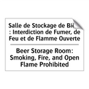 Salle de Stockage de Bière : Interdiction  /.../ - Beer Storage Room: Smoking, Fire,  /.../