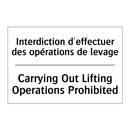 Interdiction d'effectuer des opérations  /.../ - Carrying Out Lifting Operations  /.../