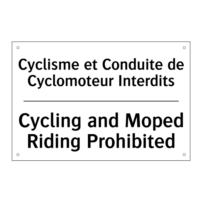 Cyclisme et Conduite de Cyclomoteur  /.../ - Cycling and Moped Riding Prohibited /.../