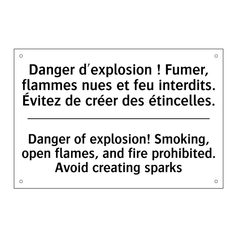 Danger d'explosion ! Fumer, flammes  /.../ - Danger of explosion! Smoking,  /.../