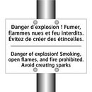 Danger d'explosion ! Fumer, flammes  /.../ - Danger of explosion! Smoking,  /.../