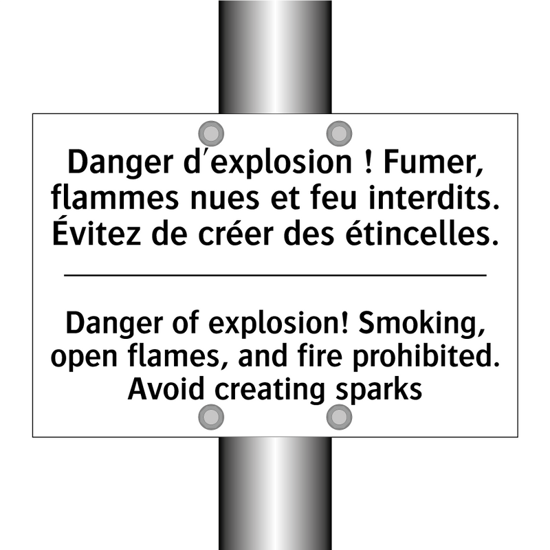 Danger d'explosion ! Fumer, flammes  /.../ - Danger of explosion! Smoking,  /.../