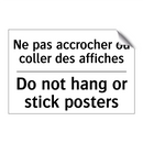 Ne pas accrocher ou coller des  /.../ - Do not hang or stick posters