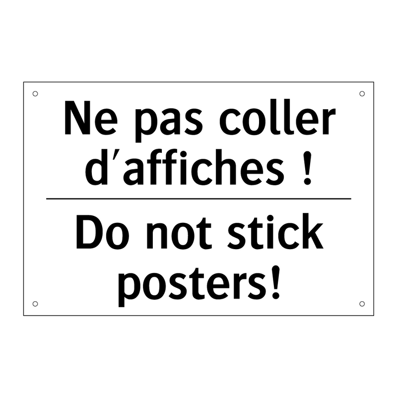 Ne pas coller d'affiches ! - Do not stick posters!
