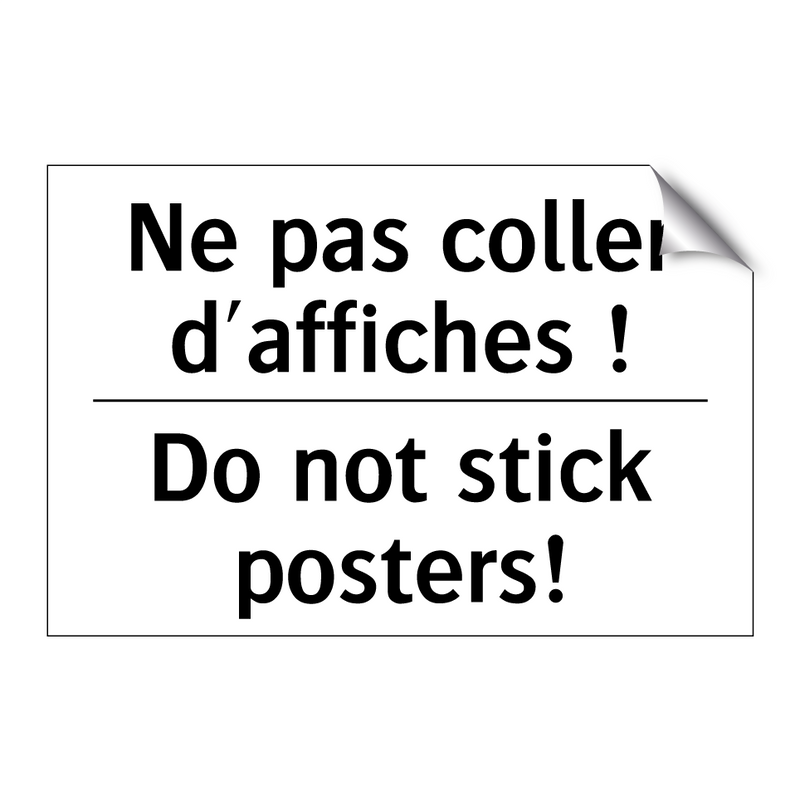 Ne pas coller d'affiches ! - Do not stick posters!