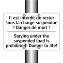 Il est interdit de rester sous  /.../ - Staying under the suspended load  /.../