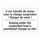 Il est interdit de rester sous  /.../ - Staying under the suspended load  /.../