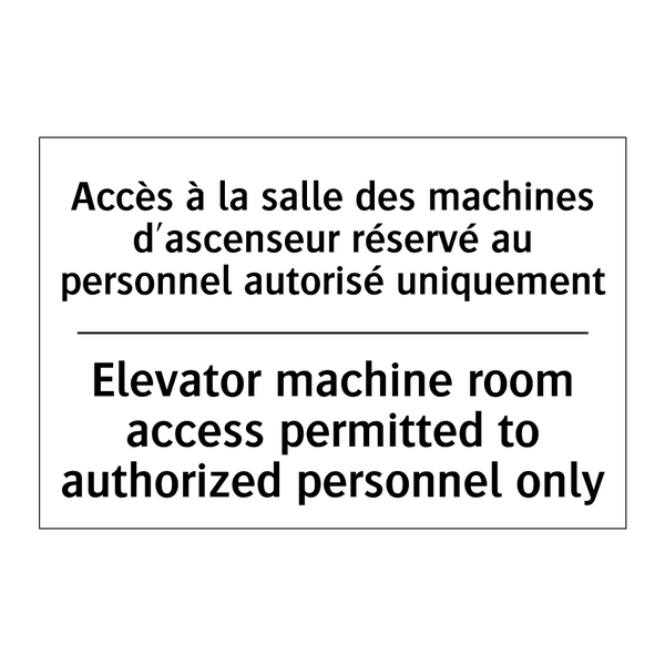 Accès à la salle des machines  /.../ - Elevator machine room access permitted  /.../