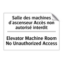 Salle des machines d'ascenseur  /.../ - Elevator Machine Room No Unauthorized  /.../