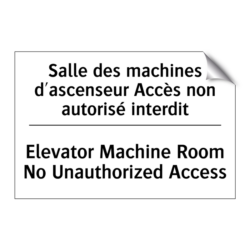 Salle des machines d'ascenseur  /.../ - Elevator Machine Room No Unauthorized  /.../