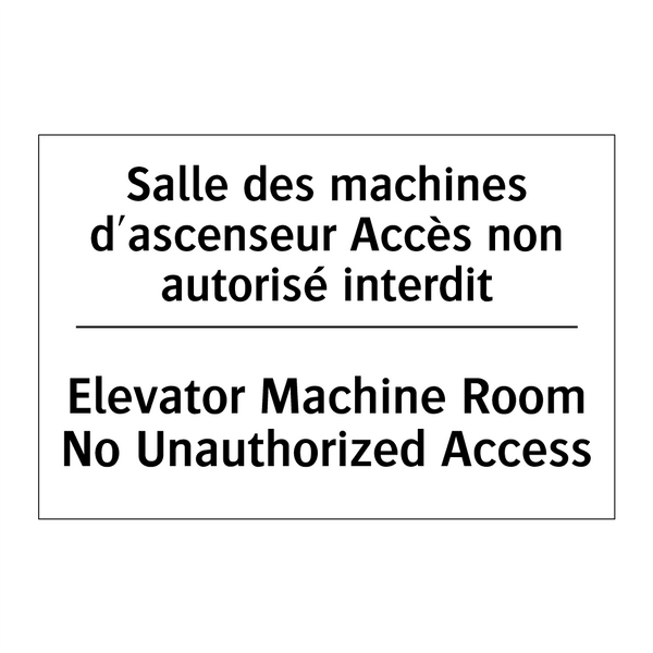 Salle des machines d'ascenseur  /.../ - Elevator Machine Room No Unauthorized  /.../