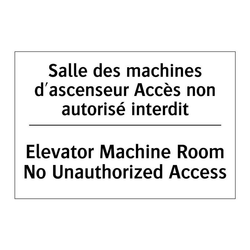 Salle des machines d'ascenseur  /.../ - Elevator Machine Room No Unauthorized  /.../