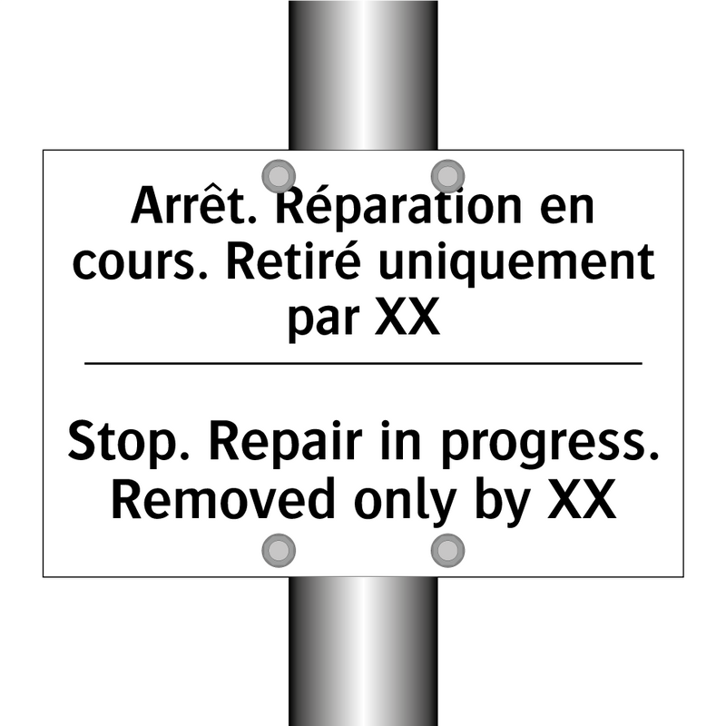 Arrêt. Réparation en cours. Retiré  /.../ - Stop. Repair in progress. Removed  /.../