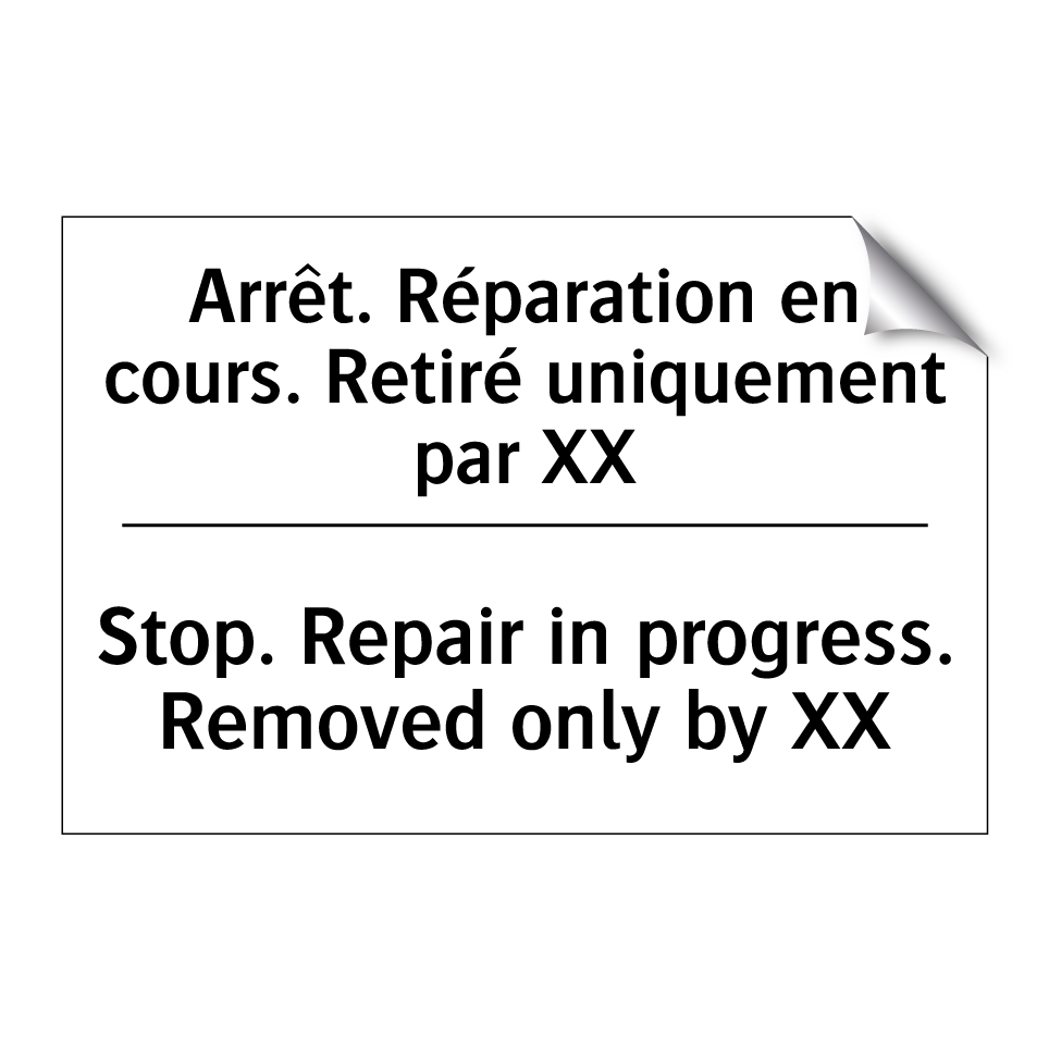 Arrêt. Réparation en cours. Retiré  /.../ - Stop. Repair in progress. Removed  /.../