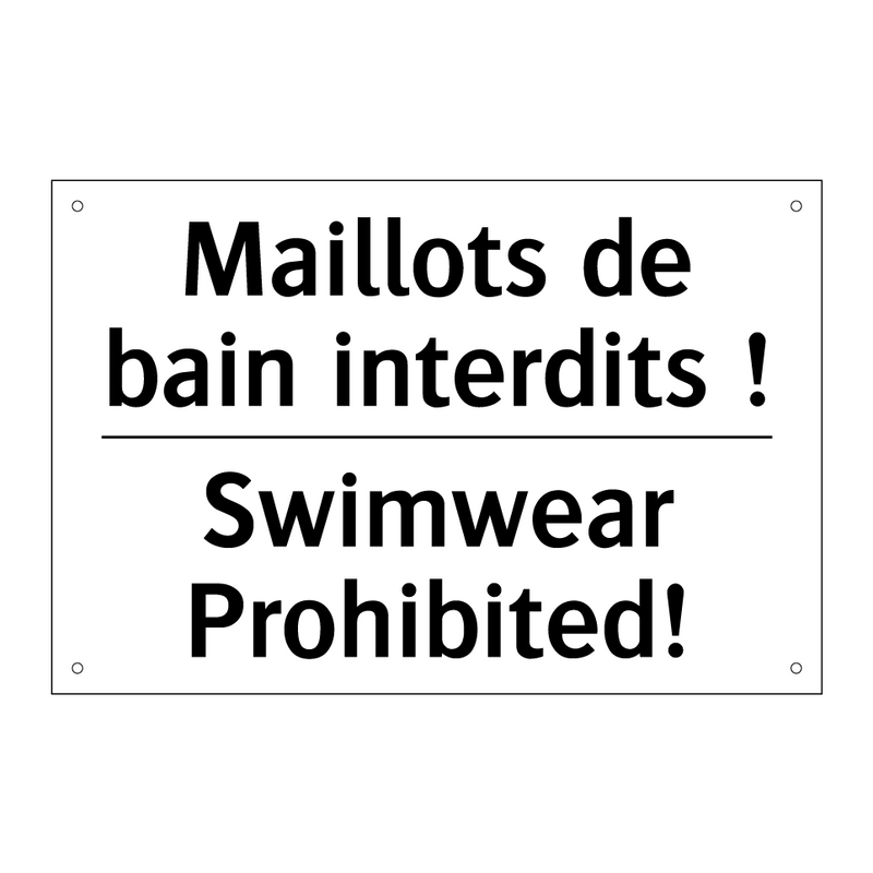 Maillots de bain interdits ! - Swimwear Prohibited!