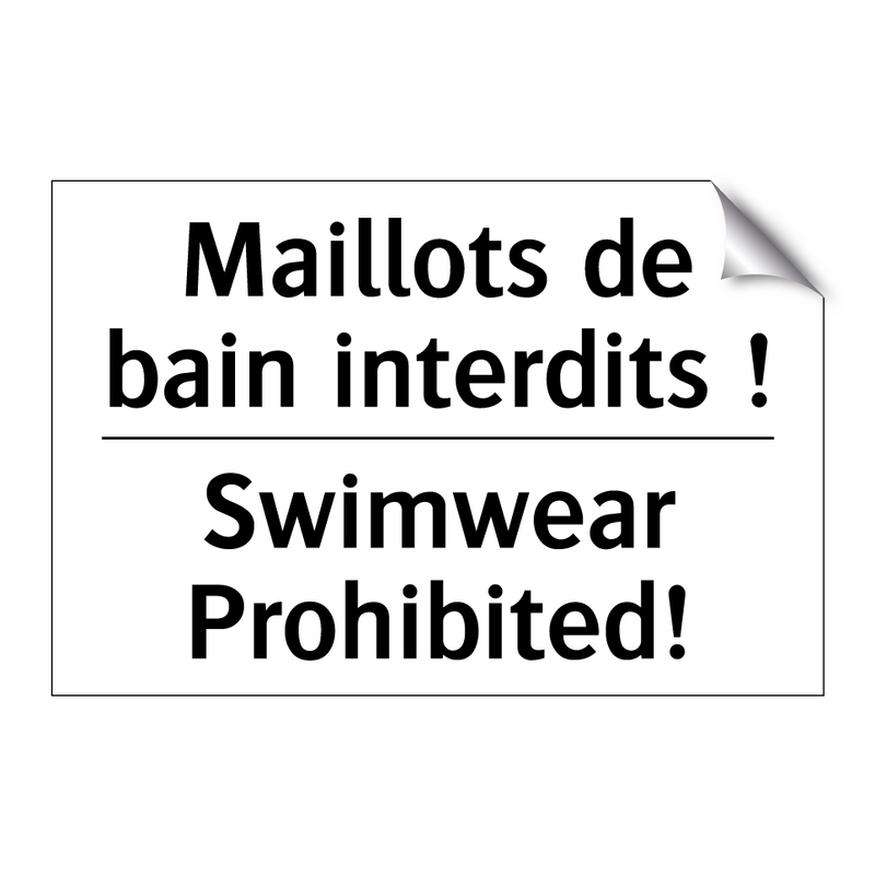 Maillots de bain interdits ! - Swimwear Prohibited!