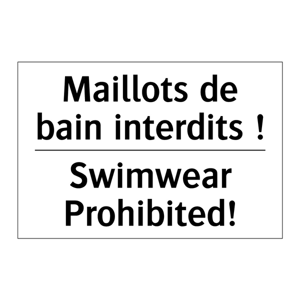 Maillots de bain interdits ! - Swimwear Prohibited!