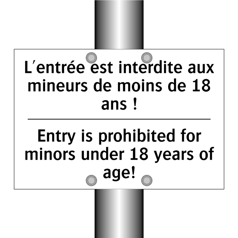 L'entrée est interdite aux mineurs  /.../ - Entry is prohibited for minors  /.../