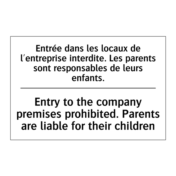 Entrée dans les locaux de l'entreprise  /.../ - Entry to the company premises  /.../