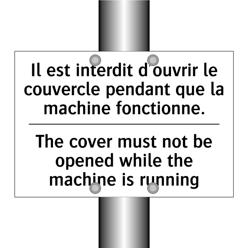 Il est interdit d'ouvrir le couvercle  /.../ - The cover must not be opened while  /.../