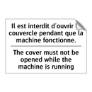 Il est interdit d'ouvrir le couvercle  /.../ - The cover must not be opened while  /.../