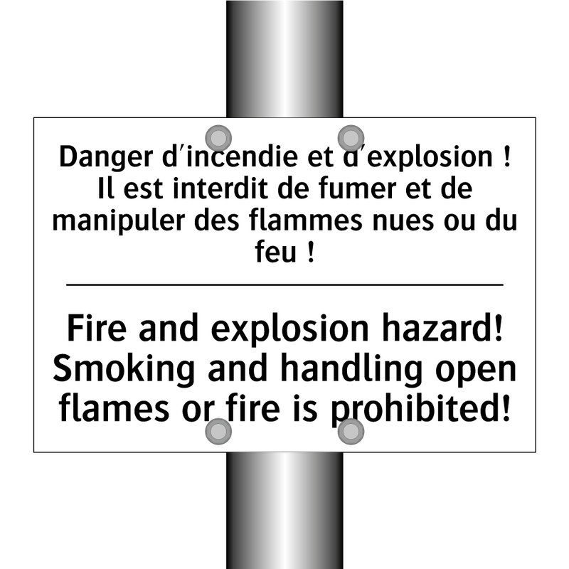 Danger d'incendie et d'explosion  /.../ - Fire and explosion hazard! Smoking  /.../