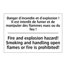 Danger d'incendie et d'explosion  /.../ - Fire and explosion hazard! Smoking  /.../