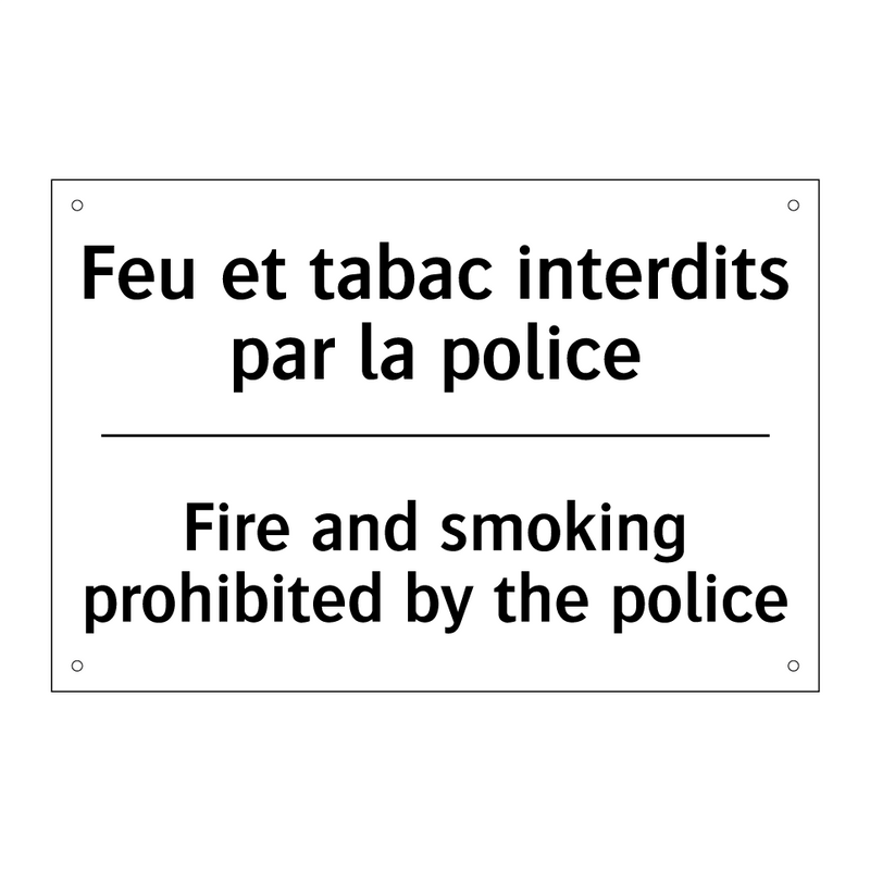 Feu et tabac interdits par la  /.../ - Fire and smoking prohibited by  /.../