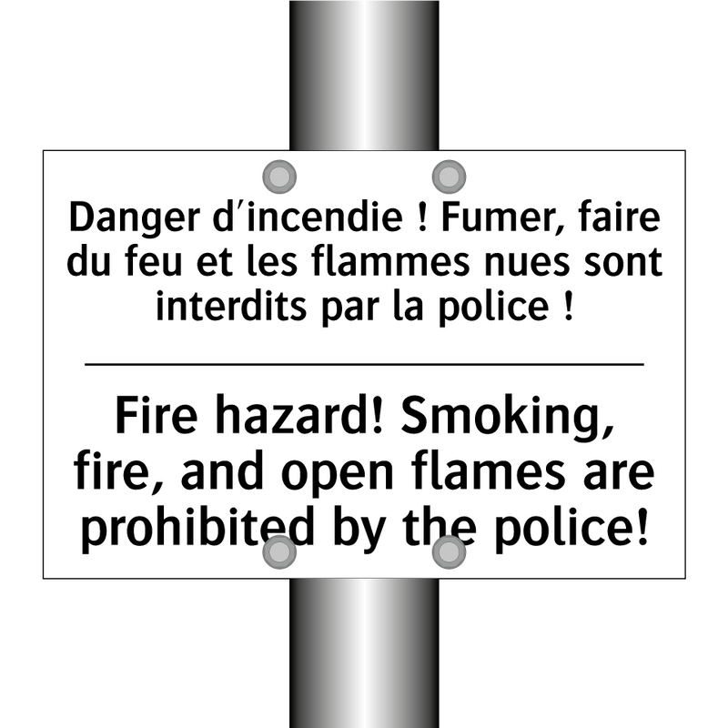 Danger d'incendie ! Fumer, faire  /.../ - Fire hazard! Smoking, fire, and  /.../