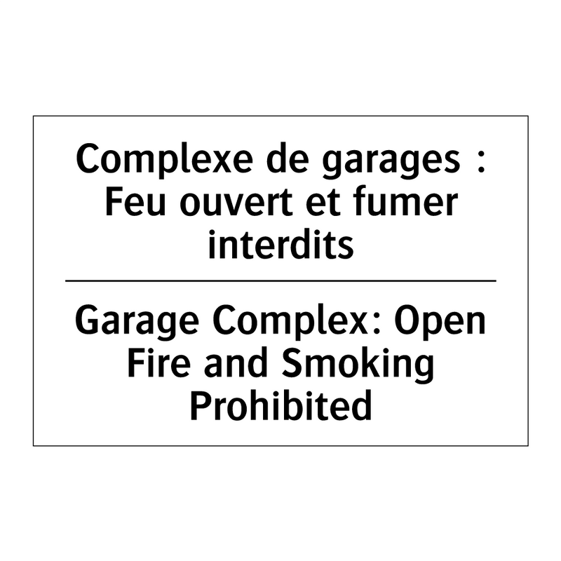 Complexe de garages : Feu ouvert  /.../ - Garage Complex: Open Fire and  /.../