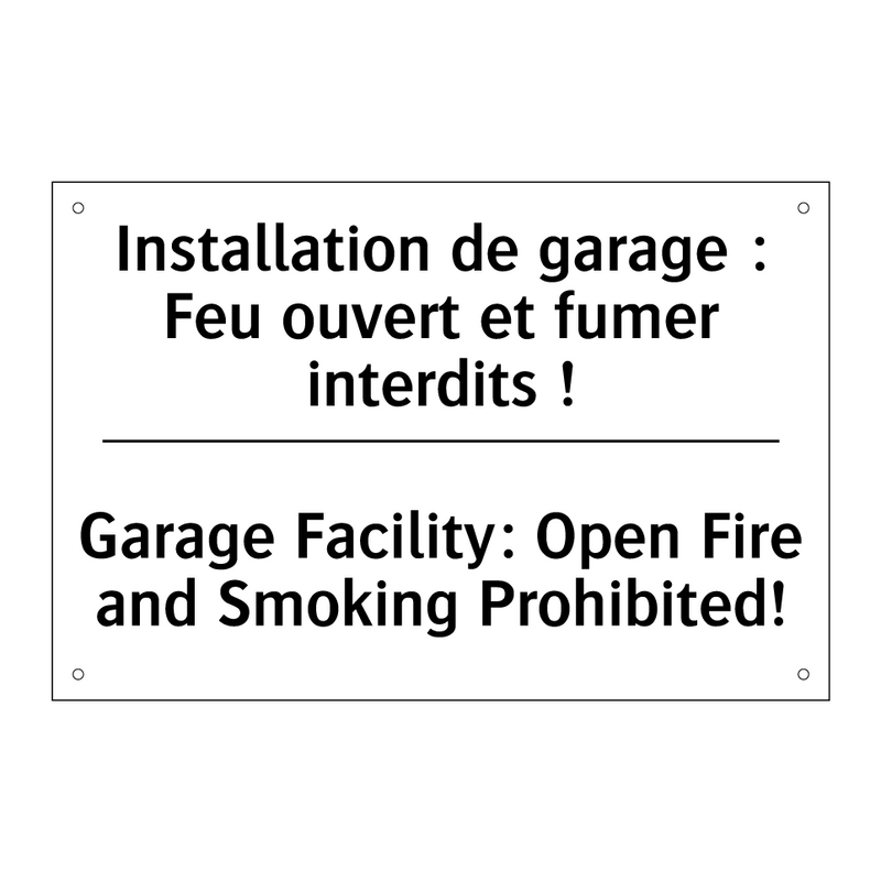 Installation de garage : Feu ouvert  /.../ - Garage Facility: Open Fire and  /.../