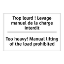 Trop lourd ! Levage manuel de  /.../ - Too heavy! Manual lifting of the  /.../