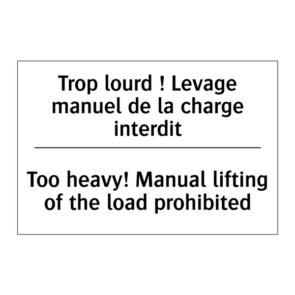 Trop lourd ! Levage manuel de  /.../ - Too heavy! Manual lifting of the  /.../