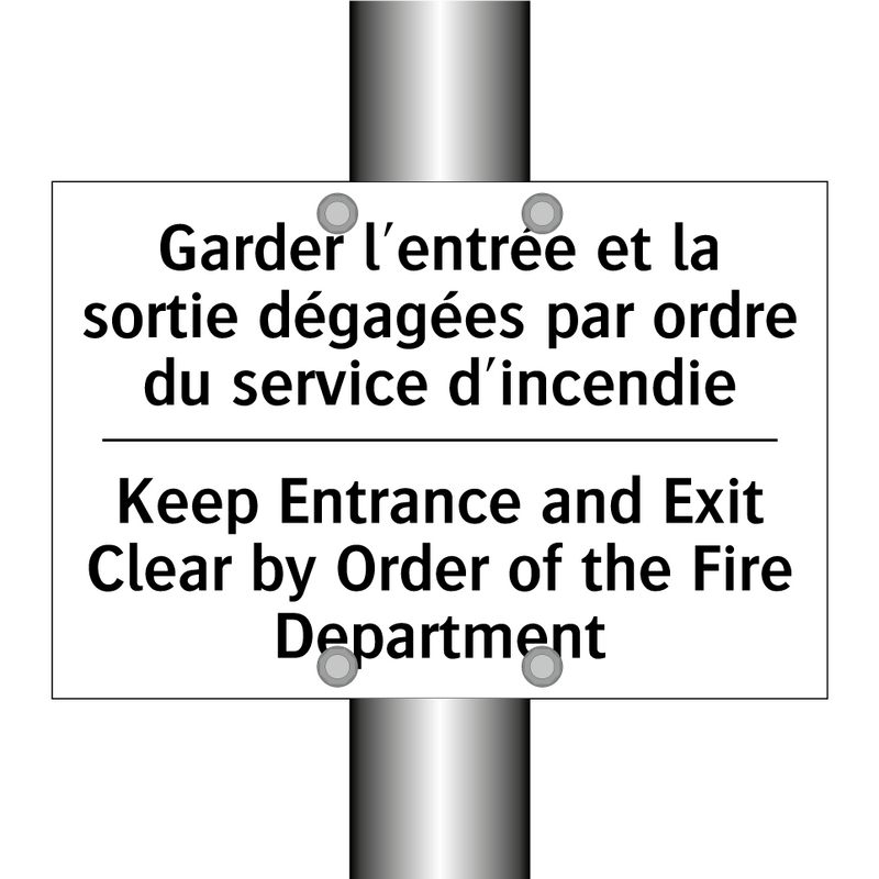 Garder l'entrée et la sortie dégagées  /.../ - Keep Entrance and Exit Clear by  /.../