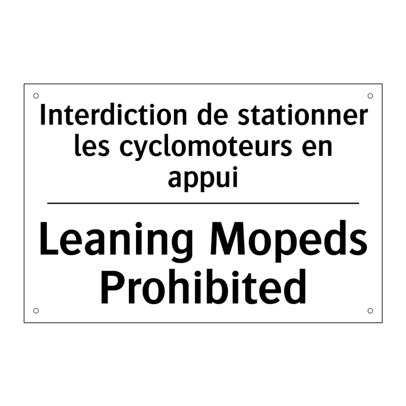 Interdiction de stationner les  /.../ - Leaning Mopeds Prohibited