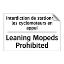 Interdiction de stationner les  /.../ - Leaning Mopeds Prohibited