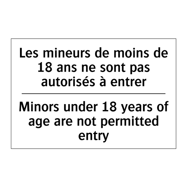 Les mineurs de moins de 18 ans  /.../ - Minors under 18 years of age are  /.../