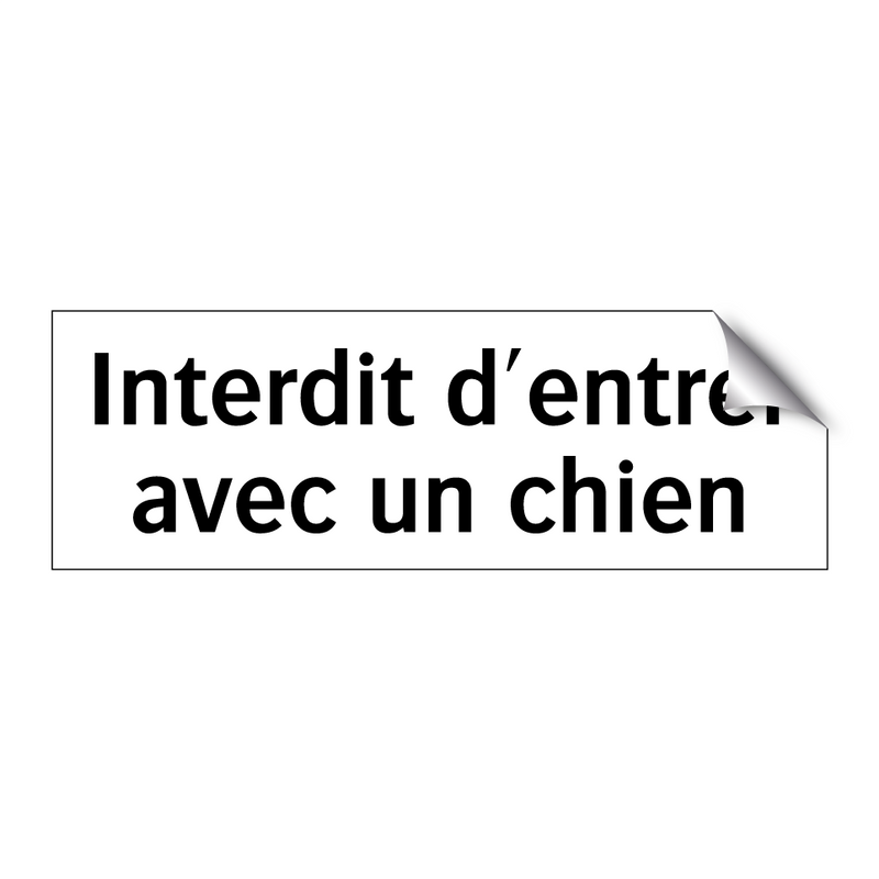 Interdit d'entrer avec un chien