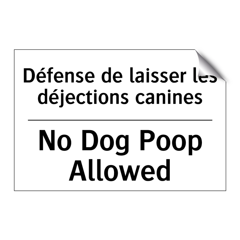 Défense de laisser les déjections  /.../ - No Dog Poop Allowed